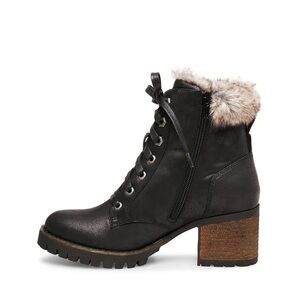 Steve Madden Comfort Lace-Up Boots with Faux Fur Trim